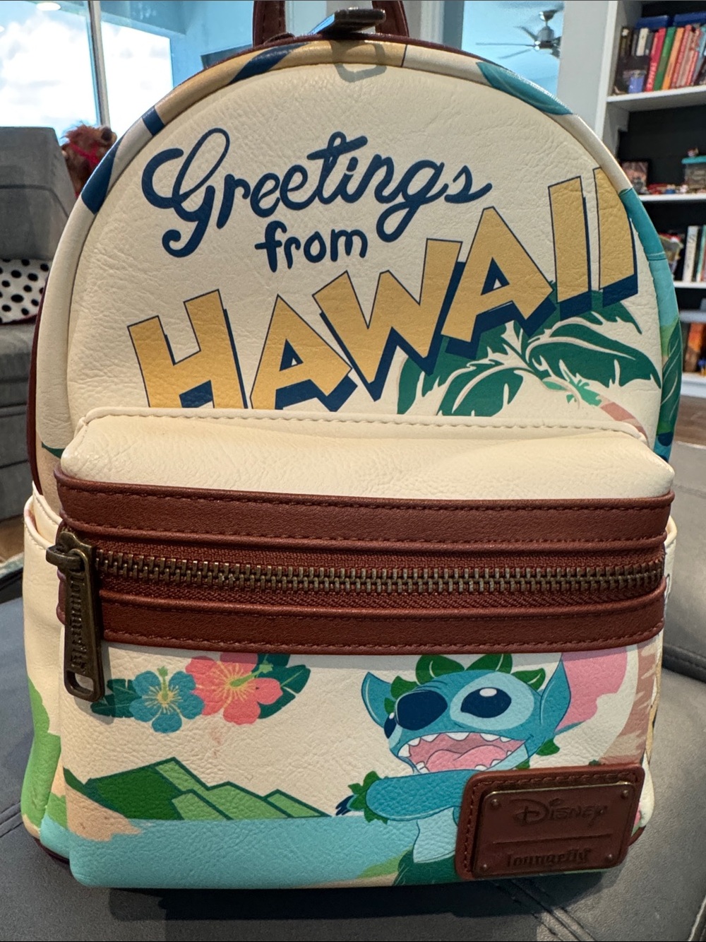 Loungefly Cream Blue Green Hawaii Stitch Mini Backpack